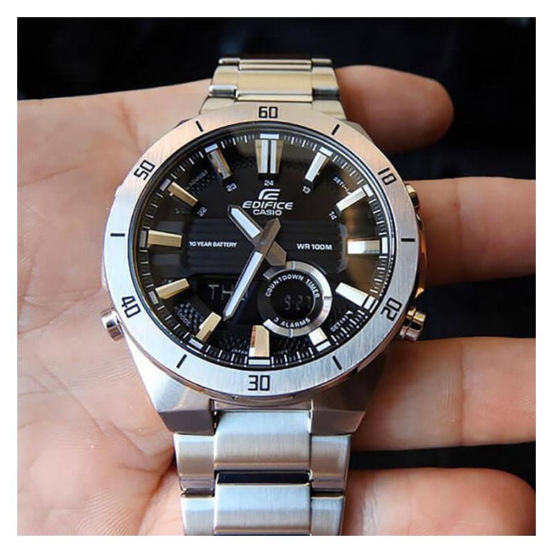 Casio CASIOEDIFICE серия 100 метров водонепроницаемость кварцевый механизм стальной ремешок японские и корейские часы мужские часы черный циферблат ERA-110D-1A