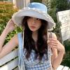 Sweet Cowboy Fisherman Hat French Style Women's Sun Hat Sunscreen Lace Ribbon Hat  Girls