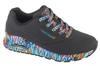 Skechers Uno - Ravaged Love, Womens Black Sneakers