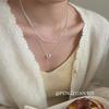 Серебряное ожерелье S925 с двойной цепочкой-змейкой и круглым полым кулоном неправильной формы