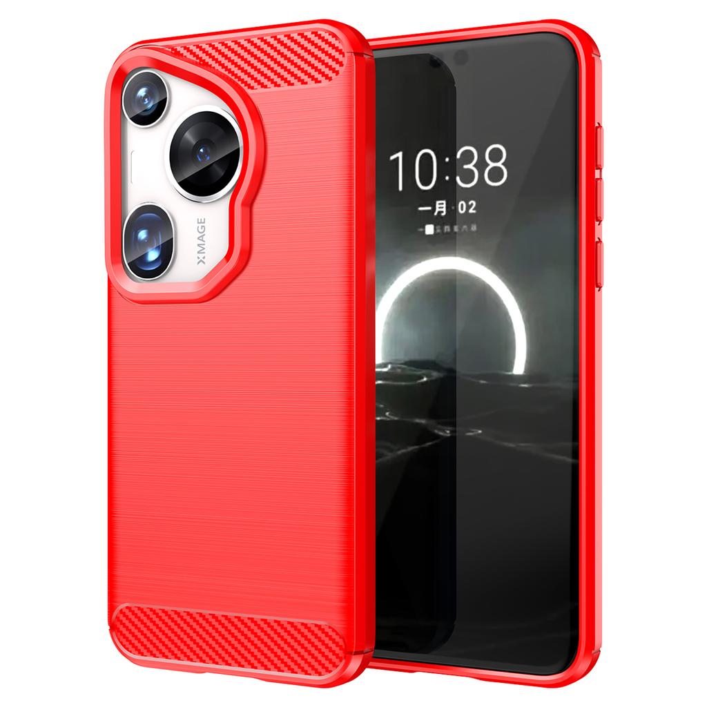 Чехол для Huawei Pura 70 Ultra, текстура углеродного волокна, мягкий ТПУ, тонкая крышка для телефона