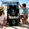 Custom Name Personalized Collingwood Magpies Print Beach Towel, for Trip Camping Beach Party Home Decor, Birthday Gift for Family & Friends