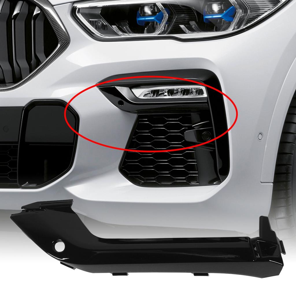 Накладка решетки нижнего бампера глянцево-черная накладка решетки противотуманной фары переднего бампера ободок для X6 G06 M Sport M50 до рестайлинга 2020–2025