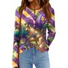 Женская модная свободная повседневная блузка с длинным рукавом и карнавальным принтом