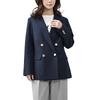 [JANJAM] большой размер женский пиджак с длинным рукавом с двумя пуговицами, комбинезон для офиса, внешний темно-синий, 3L