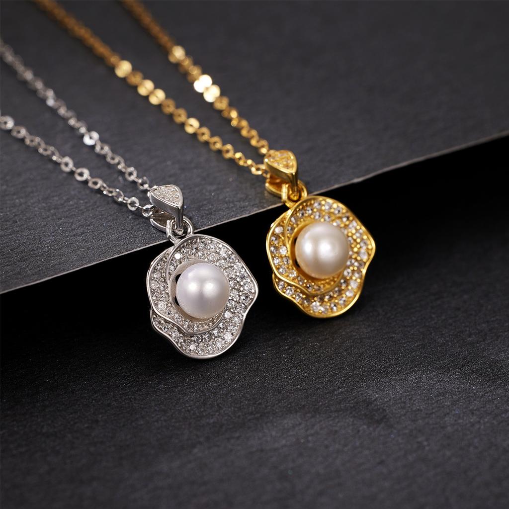 Ожерелье из жемчуга камелии из стерлингового серебра S925, женская мода, легкая, роскошная, с розой, ключичная цепочка в стиле ретро, высокое чувство