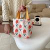 Trendy Street Style Floral Cotton Bento Bag Cute Canvas Lunch Tote For Women