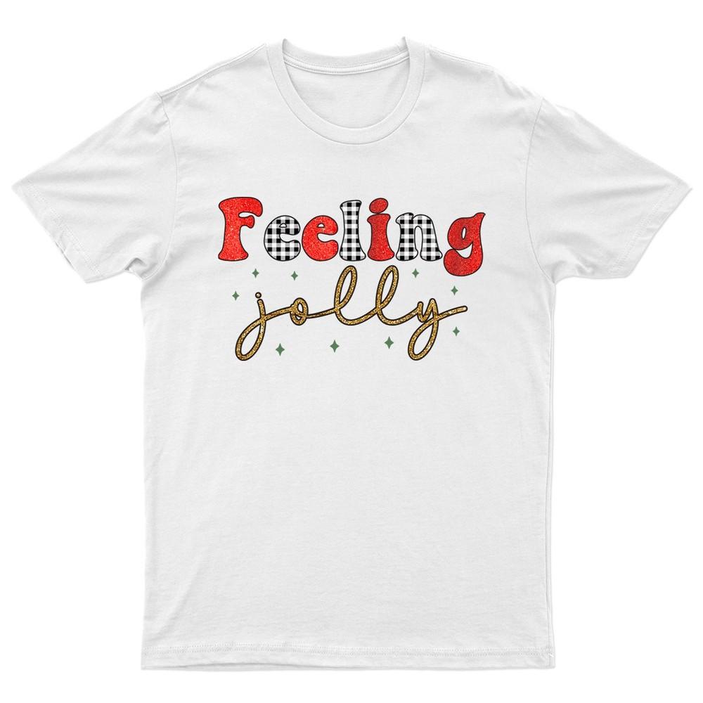 Feeling Jolly Christmas Holidays TShirt Unisex Gift Retro Funny Unisexs