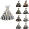 Women's Casual Fashion Print Sexy Off Shoulder Punk Retro Dress Retro Dress Dress