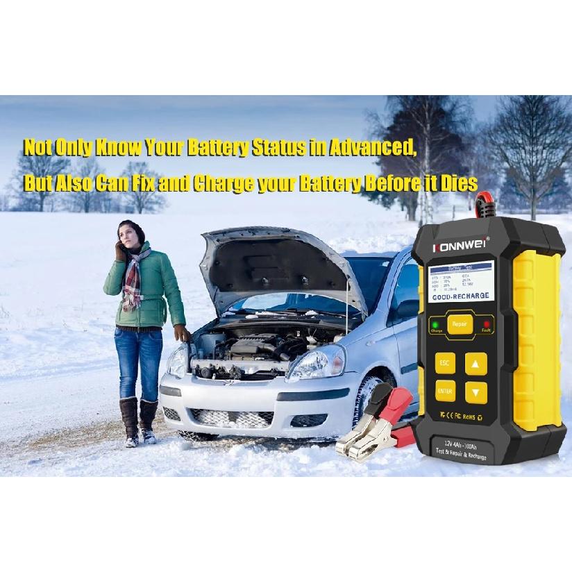 KONNWEI KW510 Full Automatic 12V Car Battery Tester Pulse Repair 5A Chargers Wet Dry AGM Gel Lead Acid OBD2 Car Repair Tool