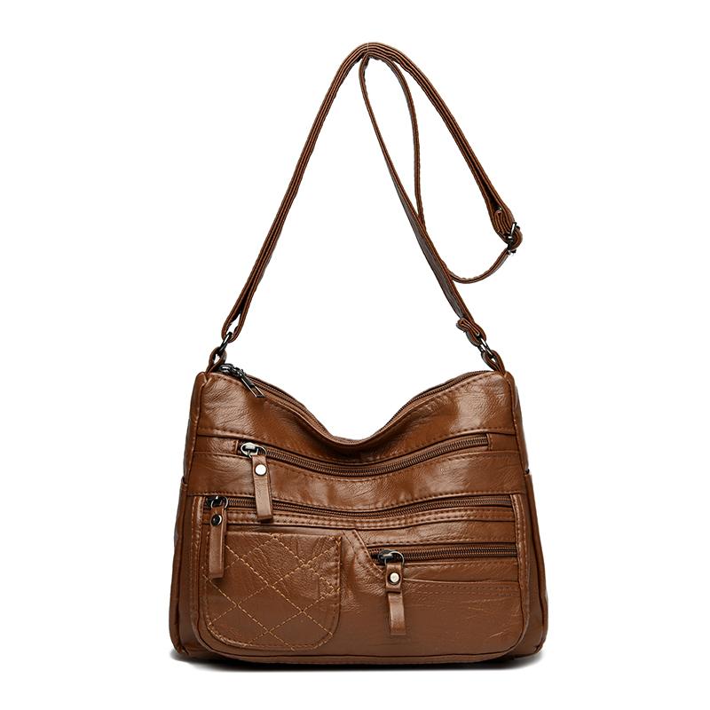 Большая вместительная сумка через плечо женская сумка через плечо многослойная ПУ сумка для мам среднего возраста