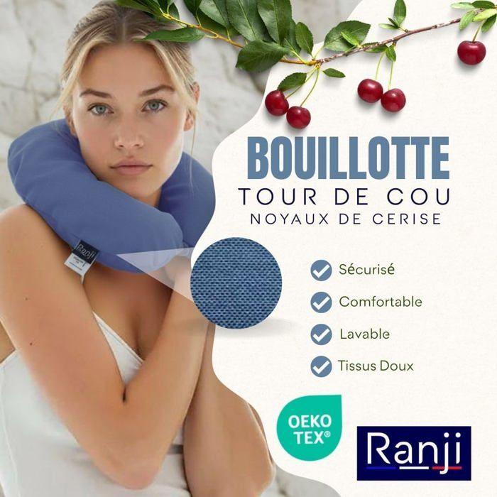 Tour de Cou Chauffant Noyaux de Cerise Micro-Onde | Bouillotte Cervicale | Coussin Chauffant Naturel, Lavable &amp; Réutilisable