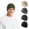 Men's Outdoor Leisure Hat - Autumn/Winter Thickened Black Beanie Cold-Weather Knitted Wool Hat with Ear Flaps for Warmth and Protection
