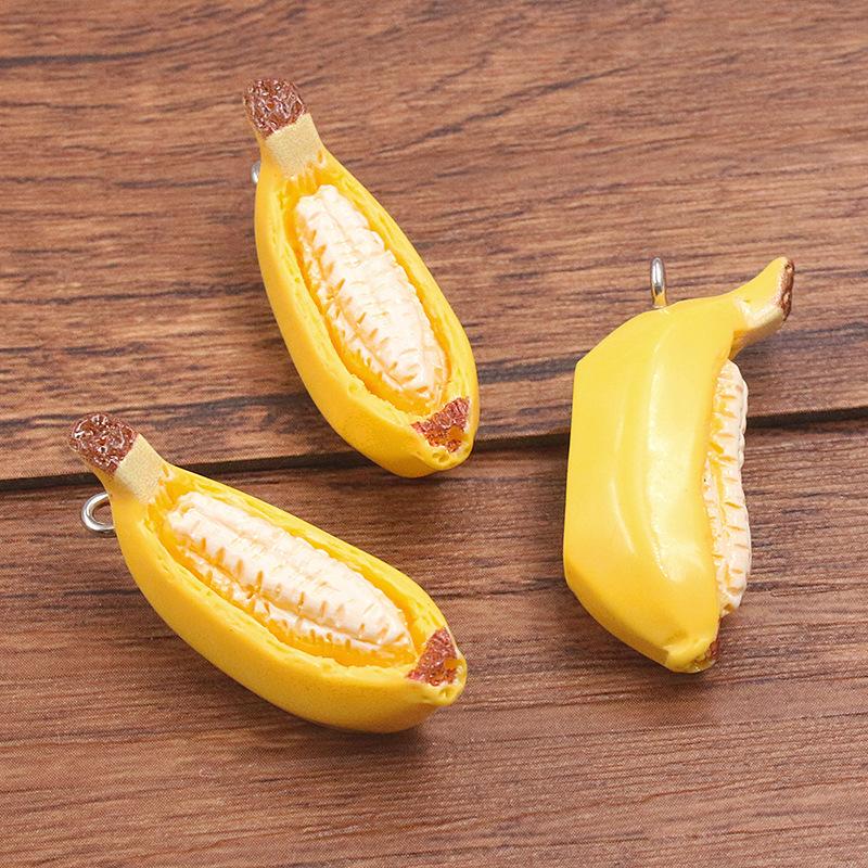 10 шт. DIY Аксессуары из смолы Симуляция Фруктовых Шармов Банановый Подвеска Аксессуары для Бижутерии
