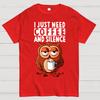 Coffee And Silence Cotton Summer Casual Cool Loose T-Shirt