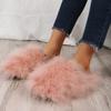 Summer Women Fox Slides Real Slippers Luxury Flip Flops House Shoes Fuzzy Fluffy Flat Slippers Sandals Slides Women