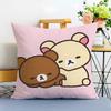 RRilakkuma Cushion Cover Washable Linen Pillowcase Soft  for Sofa Bed Cozy Home Room Decor