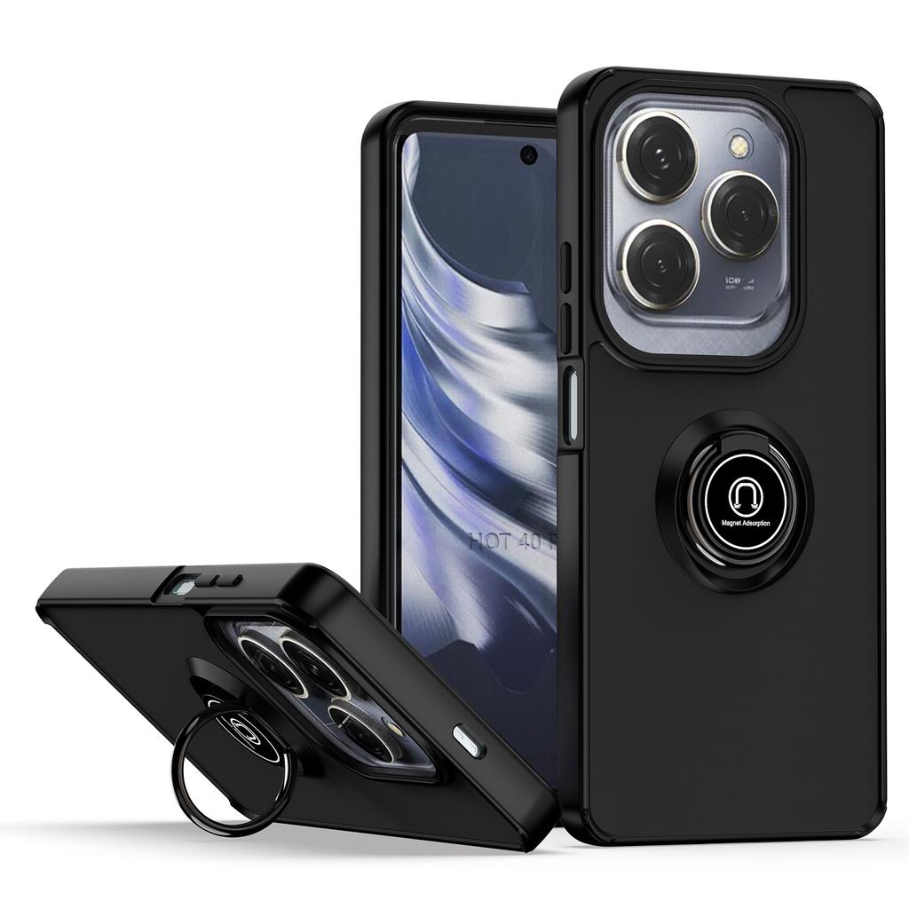 Чехол-броня Funda для Tecno Spark 20 Pro Чехол Магнитное кольцо-подставка Чехол для Infinix Hot 40 Pro Полностью защитный противоударный чехол