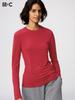 Uniqlo Футболка HeaTTech Cashmere Blend с круглым вырезом и длинным рукавом, очень теплая