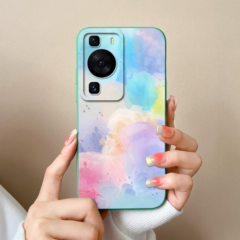 For Huawei P60 Pro Art Phone Case Cute Design Soft Liquid Silicone Back Cover For HuaweiP60 P 60 Anti Drop Durable Bumper Funda