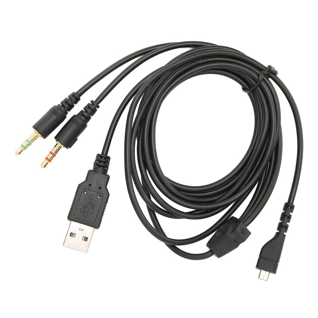Headphone Audio Cable USB and 3.5mm Audio Jack Audio Cord with Lighting for SteelSeries Arctis