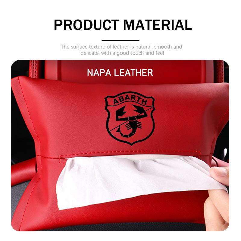 Car Styling Tissue Bag Armrest Box Paper Towel Interior Organizer Accessories For Abarth FR FIAT 500 Siena Seicento Stilo Tipo EK1