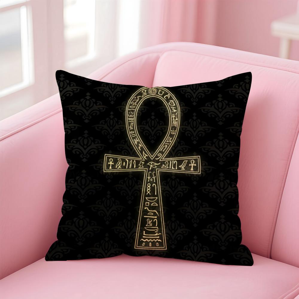 Ancient Ecology Life Talisman Pattern Cushion Cover Pillow Case Soft Skin Friendly Fabric Concealed Zipper