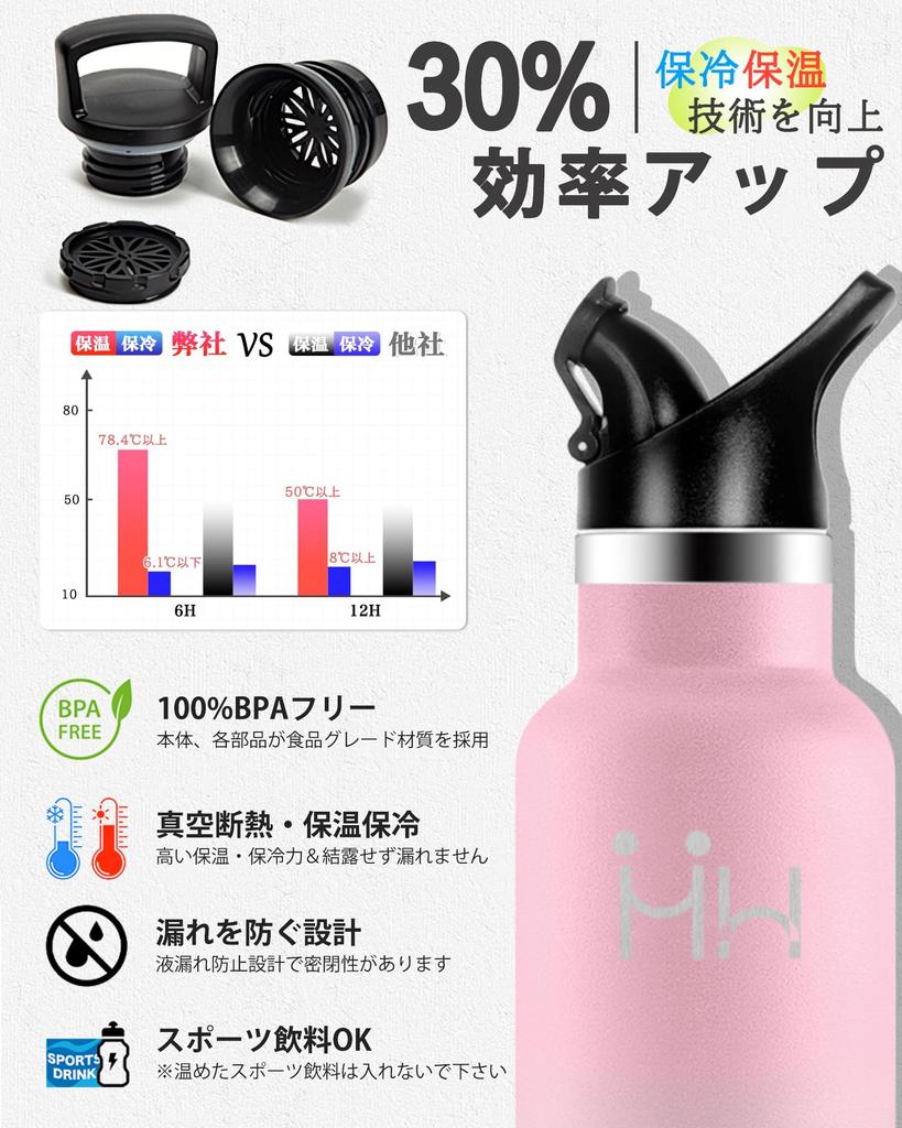 Water bottle direct heat cold stainless steel vacuum insulated two types of gaps sports drink water carbonated with two types of for going red 750ml,