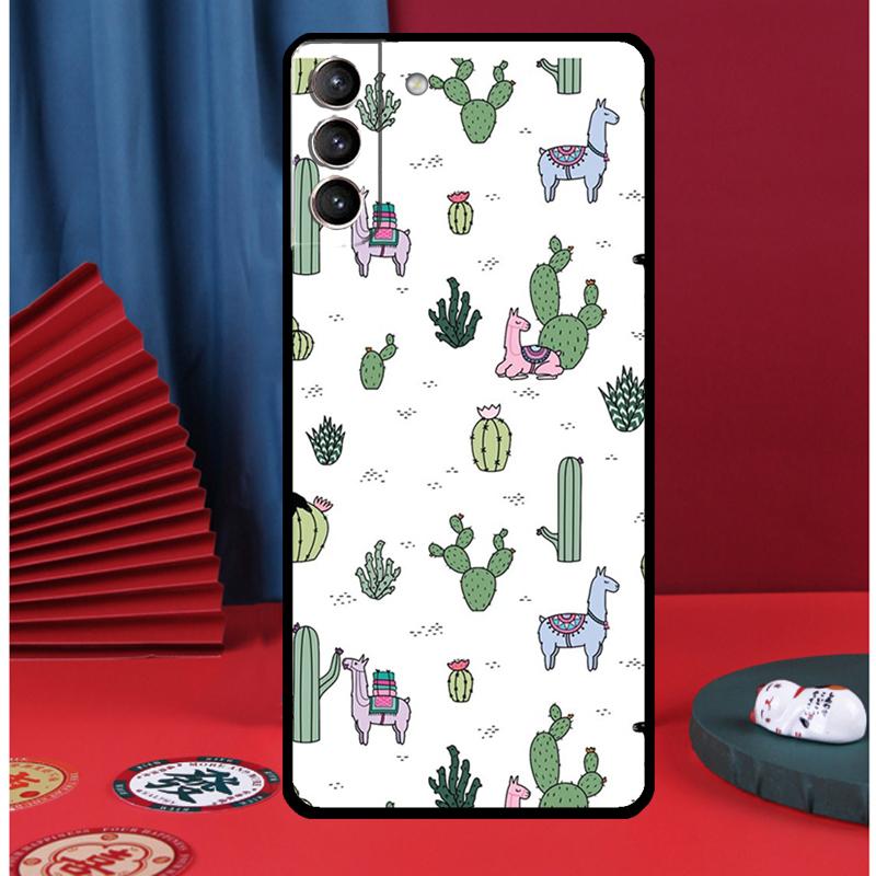 Мультяшная Альпака Лама Чехол для Телефона Для Samsung Galaxy S25 Ultra S9 S10 S20 S21 S22 Plus S23 FE S24 Ultra Задняя Крышка