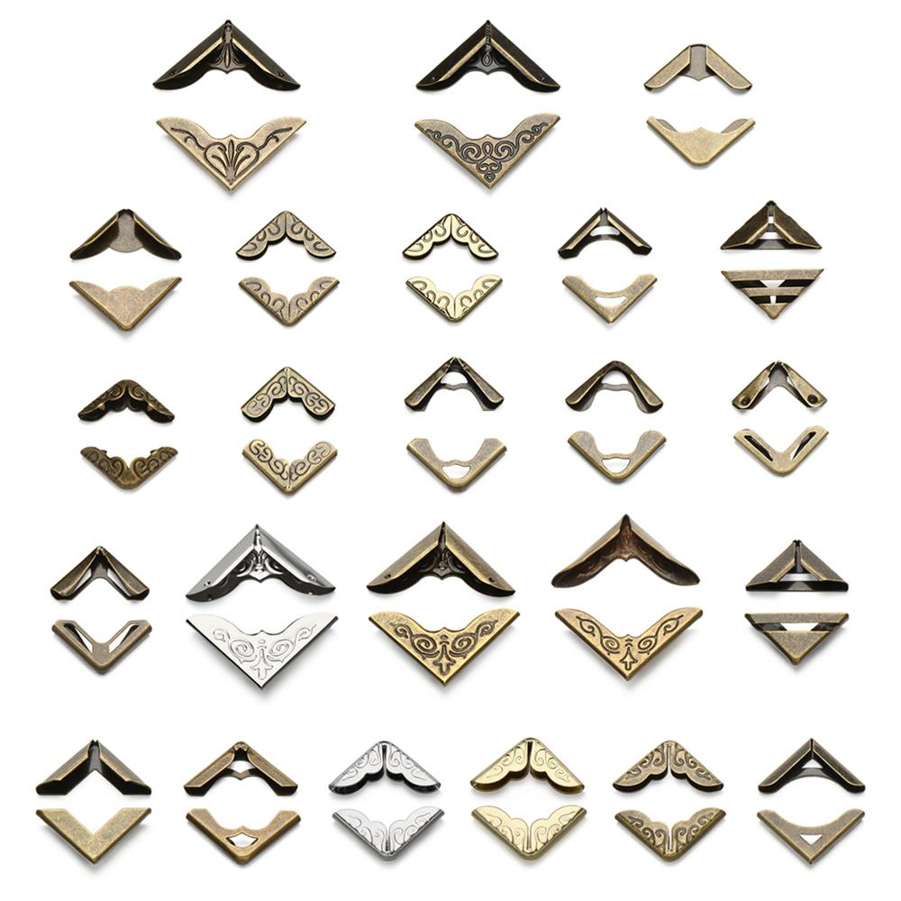 4Pcs Retro Cover Menus Decoration Book Corner Protector Scrapbook Accessories Photo Albums Metal Corners