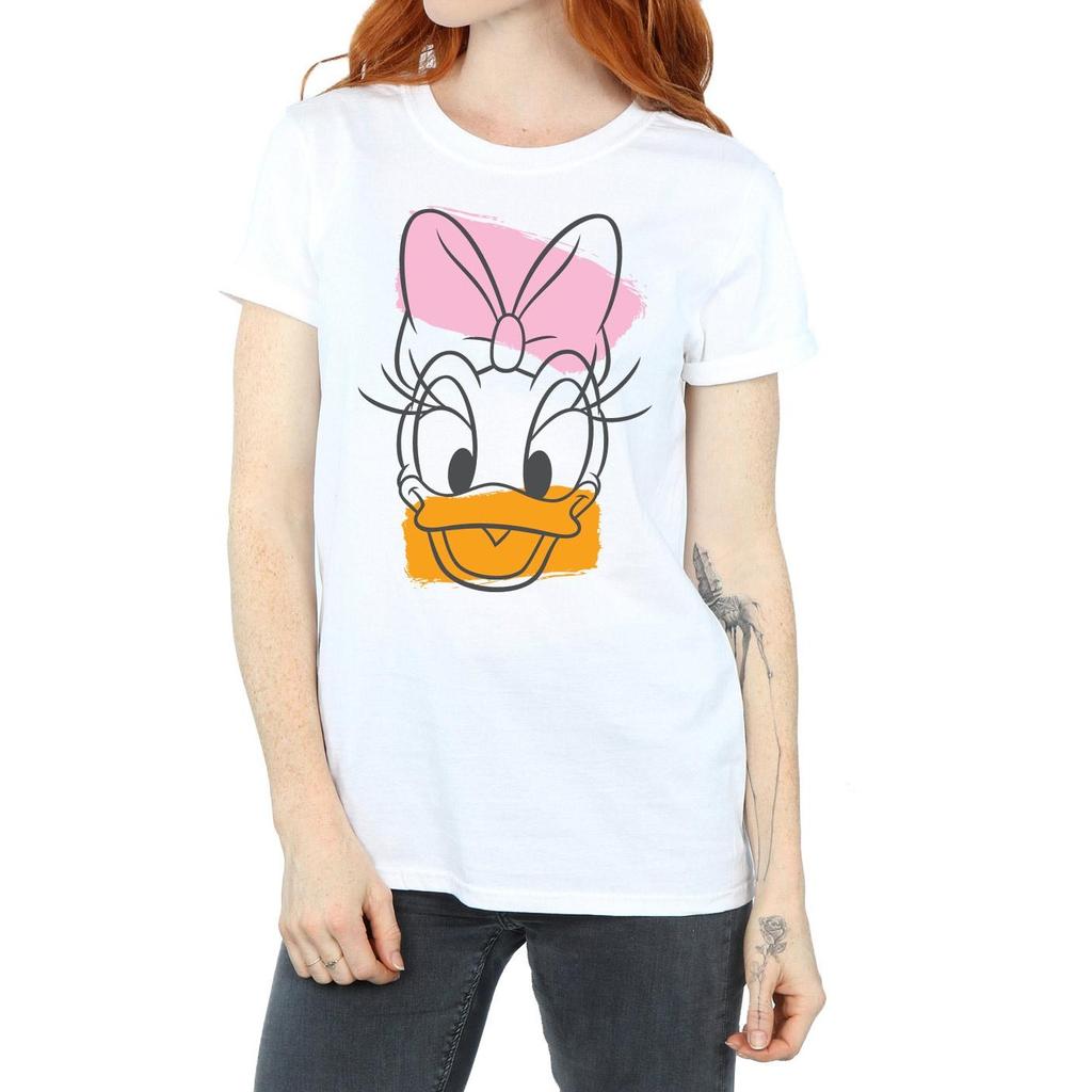 Disney Womens/Ladies Daisy Duck Head Cotton Boyfriend T-Shirt