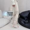 Oat White Knitted Knee Socks Cover Small Sweet Potato New Calf Socks Solid Color Versatile Warm And Thin Stacking Stockings