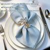 1-24PCS Crystal Napkin Rings 5 Petal Rhinestone Shiny Sparkling Table Decor for Hotel Wedding Banquet Dinner Party Home