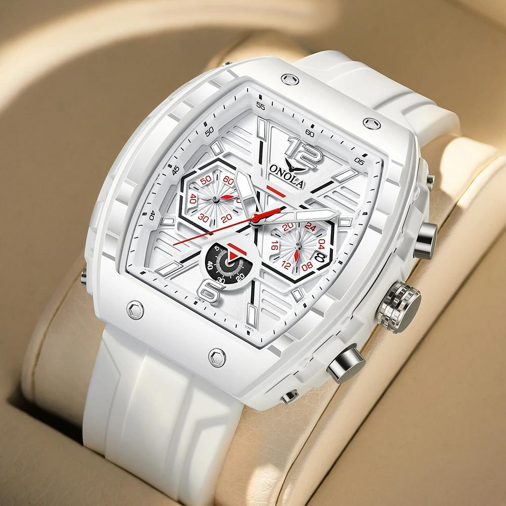 Модные спортивные мужские кварцевые часы водонепроницаемые многофункциональные часы роскошные светящиеся наручные часы Tonneau Mille для мужчин