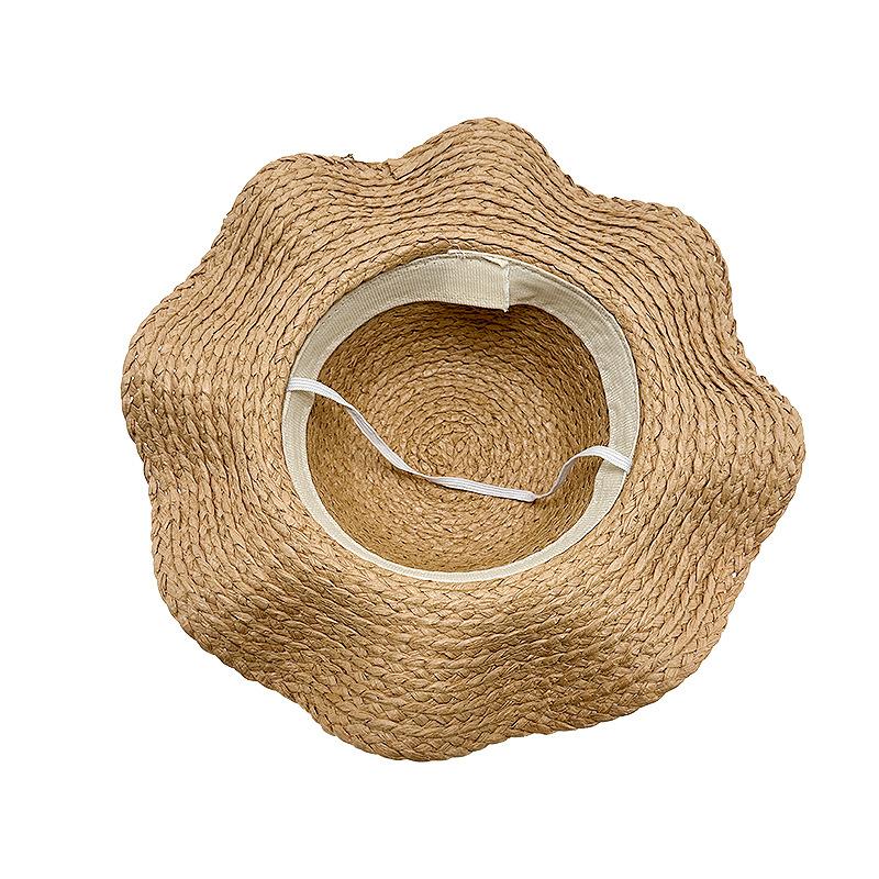 Summer little girl big eaves sunshade straw hat female treasure summer princess beach sun protection sun fisherman children's hat bag