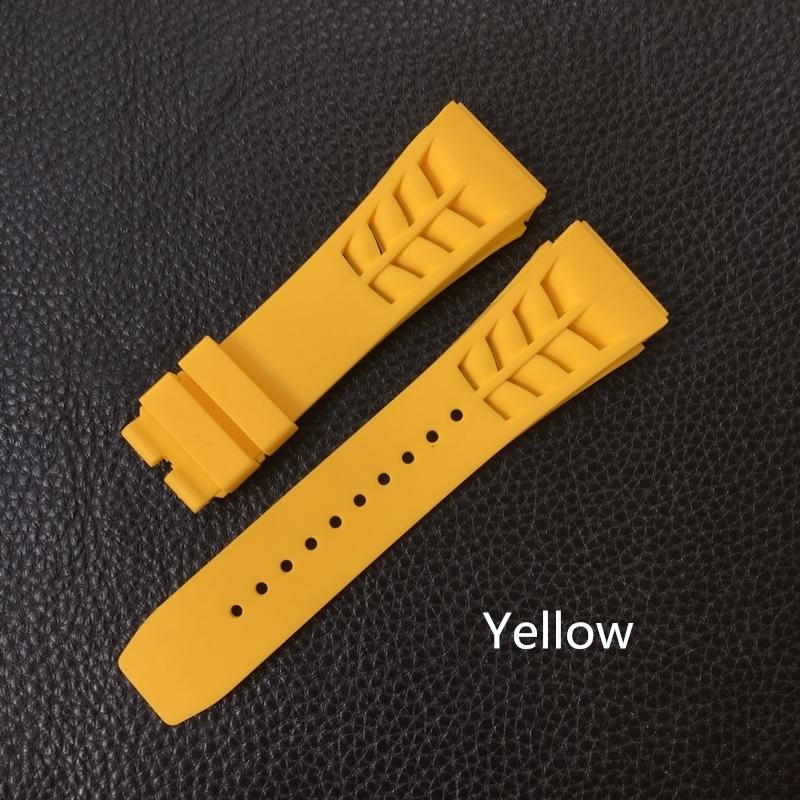 Красный, черный, зеленый, серый, оранжевый, желтый, белый, мягкий силиконовый резиновый ремешок для часов для часов Richard Watch Mille RM011 RM050, браслет с ремешком для экипажа