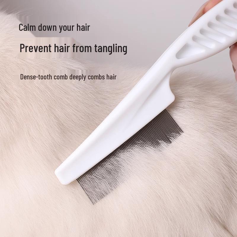 Cat and Dog Fine-Tooth Flea Comb - Steel Grooming Tool with Free Shipping