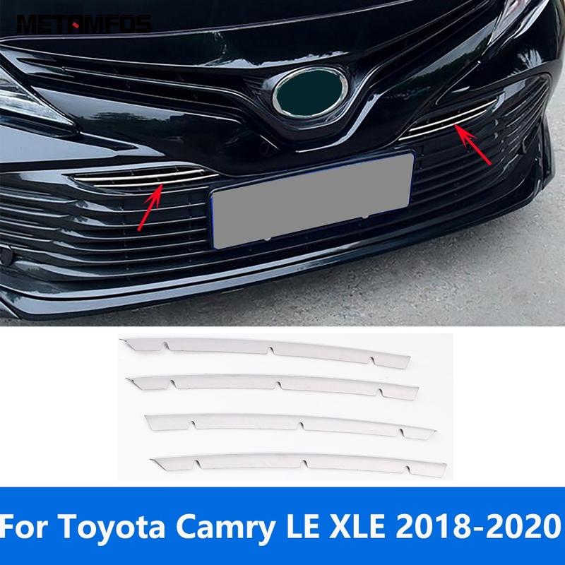 Для Toyota Camry LE XLE 2018 Нержавеющая сталь Передняя центральная решетка Радиатора Гоночная решетка Отделка Наклейка Аксессуары Стайлинг автомобиля