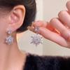 Изысканные серьги-снежинки из циркония для женщин - элегантный, роскошный модный аксессуар высокого класса