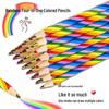 Радужные четырехцветные художественные карандаши ручной росписи для детей