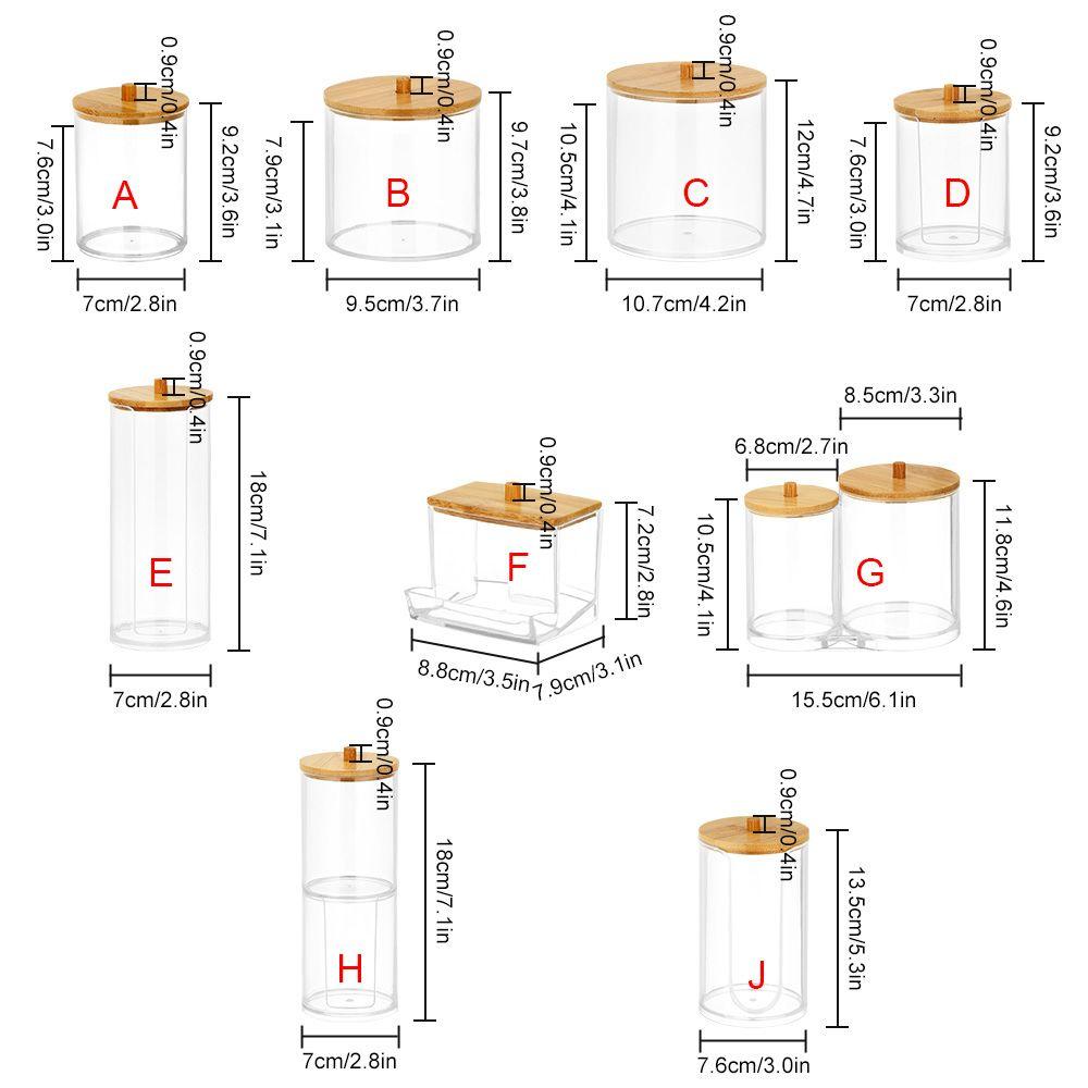 Контейнер для хранения прозрачных ватных дисков с бамбуковой крышкой, бутылка для ватных палочек