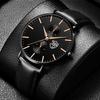 Mens Fashion Classic Black Wrist Watch Luxury Business Watches Montre Homme Casual Leather Quartz Watch for Men