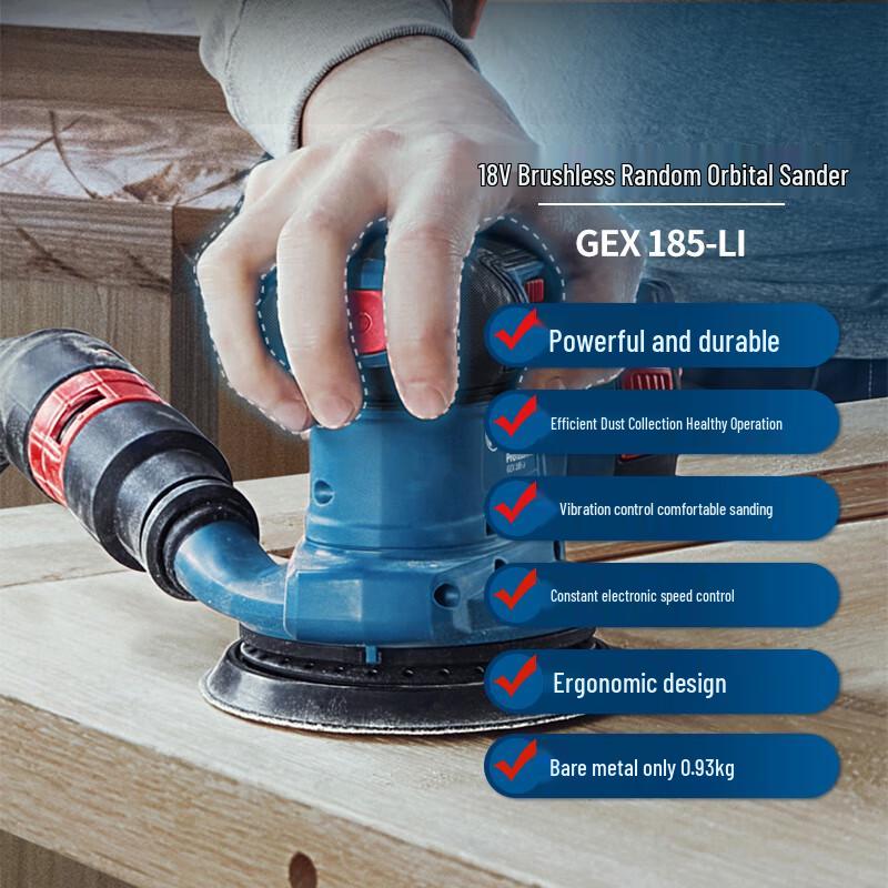 Bosch GEX185-Li 18V Brushless Cordless Random Orbit Sander CN plug (adapter included)