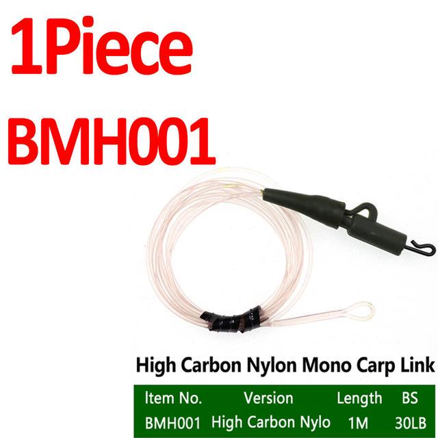 Bimoo 1PC 30LB 35LB 45LB Fluoro Carbon Fused Carp Link High Carbon Carp Main Line Braided Carp Leader Trace with Terminal Swivel