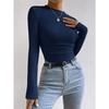 Универсальная женская футболка в клетку с длинными рукавами Slim Fit