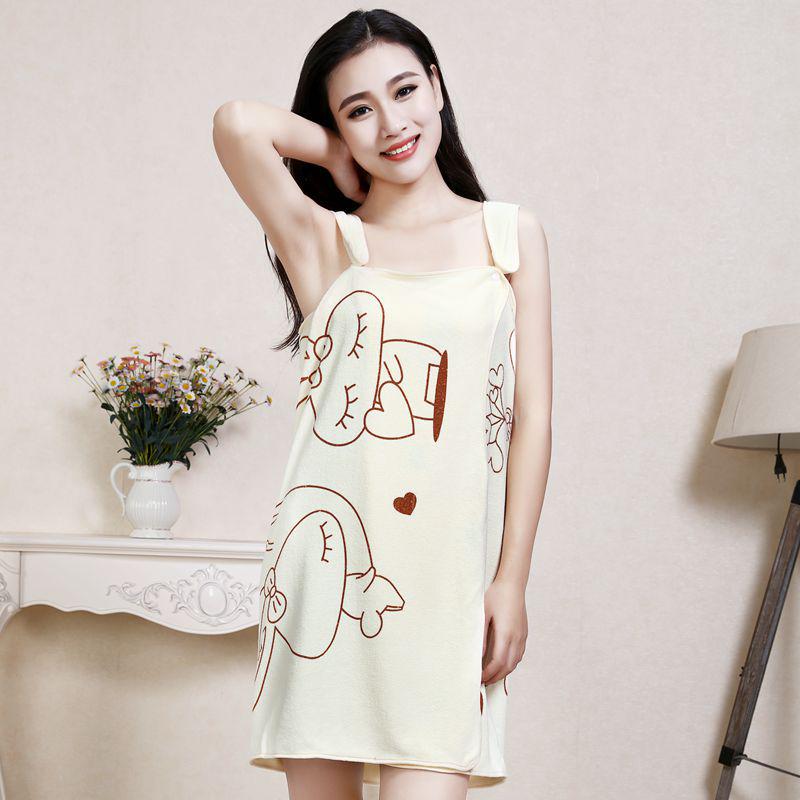 Новинка Волшебное Носимое Банное Полотенце Микрофибра Взрослое Женское Банное Платье на Бретелях Мультяшное Пляжное Полотенце Халат