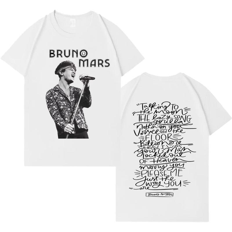 Rapper Bruno Mars Модная Графическая Футболка Мужская Женская Горячая Распродажа Повседневный Принт Футболка с Коротким Рукавом 2026Лето Харадзюку Поп Круглый Вырез Топы