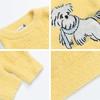 Korean Style Cartoon Dog Jacquard Sweater Soft Faux Mink Knit Top Loose Fit Teens Daily Wear