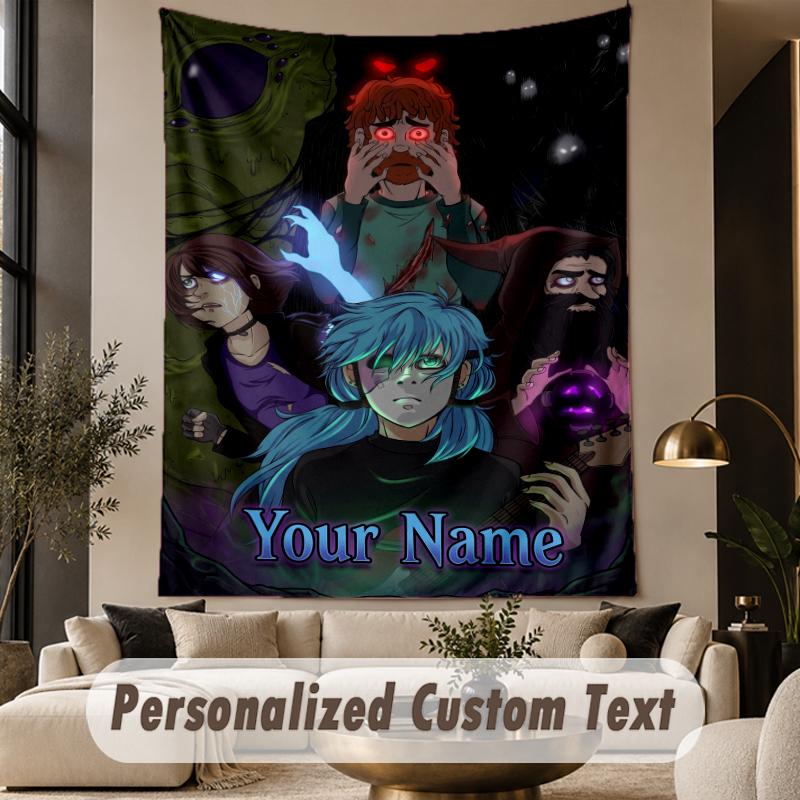 Custom Text Printed Tapestry Sally Face Pattern Large Wall Hanging Indoor Room Decor