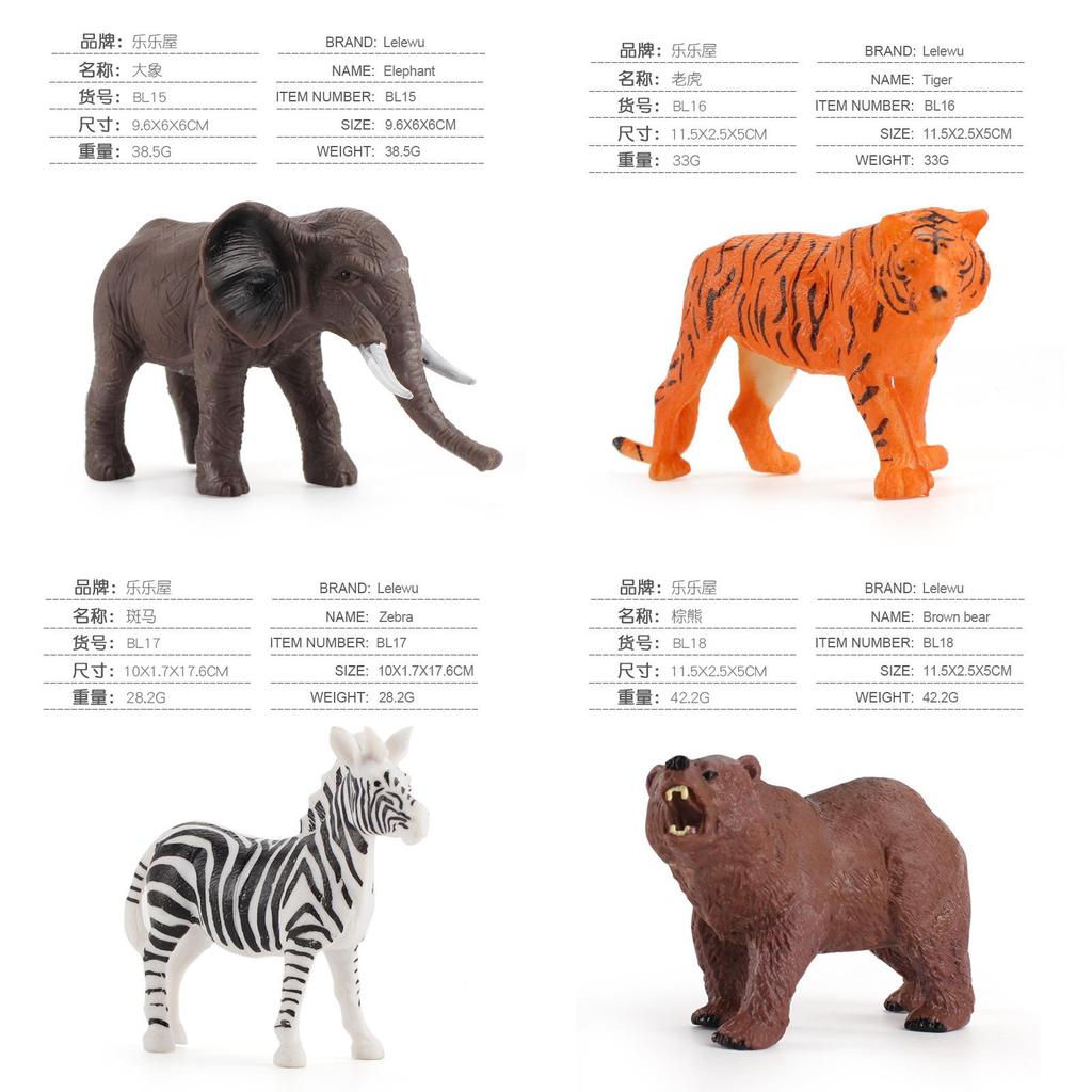 Wild Animal Elephants Tigers Model Set With Realistic Zoo Figures For Kids Educational Play And Learning